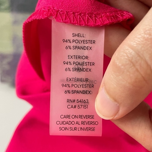 Calvin Klein ruffle v-neck sheath dress mini business career pink women’s 4 - Picture 9 of 10